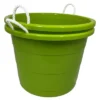 Homz 17 Gallon Indoor Outdoor Storage Bucket W/Rope Handles For Sports Equipment, Party Cooler, Gardening, Toys And Laundry, Bold Lime Green (2 Pack)
