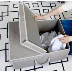 WeThinkStorage 65L Foldable Organizing Storage Bin With Double Lids