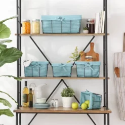 Design Imports Set Of 5 Vintage Gray Wire Liner Baskets Aqua -IRIS Storage Deals Store GUEST 2dd7313f 7d93 4f12 ac4f 685b75d8734c