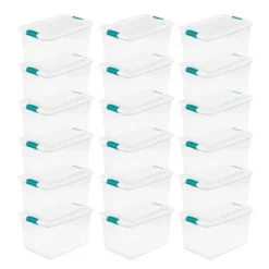 Sterilite 64 Quart Clear Plastic Stackable Storage Container Bin Box Tote With White Latching Lid Organizing Solution For Home & Classroom -IRIS Storage Deals Store GUEST 2e12f33a 9d88 4bd4 8a48 1f7235180362