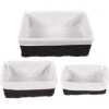 Juvale Wicker Nesting Baskets With Liners, Black Storage Organizers For Shelves (5 Piece Set)