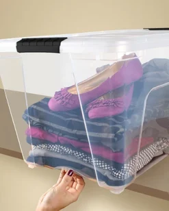 IRIS USA Plastic Storage Tote, Clear/Black -IRIS Storage Deals Store GUEST 2e9f0624 6d80 44fa 9753 d841a5c4b7c3