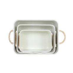 Set Of 3 Baskets White Metal & Reed By Foreside Home & Garden -IRIS Storage Deals Store GUEST 2ee4b939 a8c6 466d 91eb 10fbb5b0f8a8