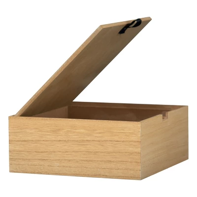 White Botanical 8x8" Lidded Decorative Wood Storage Box - Foreside Home & Garden 2 White Botanical 8x8" Lidded Decorative Wood Storage Box - Foreside Home & Garden - Image 2