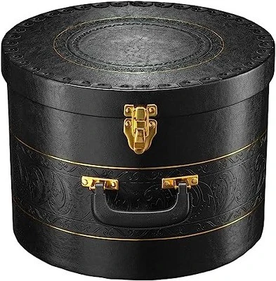 Creative Scents Round Hat Box Container With Gold Locking Lid And Sturdy Handle 8 Creative Scents Round Hat Box Container With Gold Locking Lid And Sturdy Handle - Image 8