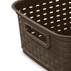 Sterilite Decorative Wicker-Style Short Weave Basket, Espresso (18 Pack) -IRIS Storage Deals Store GUEST 3175d316 7d71 4179 bd60 e6c79f31004c