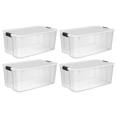 Sterilite Storage System Solution With 116 Quart Clear Stackable Storage Box Organization Containers With White Latching Lid 8 Sterilite Storage System Solution With 116 Quart Clear Stackable Storage Box Organization Containers With White Latching Lid - Image 8
