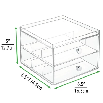 MDesign Plastic Glasses Storage Organizer Box, 2 Drawers, 2 Pack 6 MDesign Plastic Glasses Storage Organizer Box, 2 Drawers, 2 Pack - Image 6