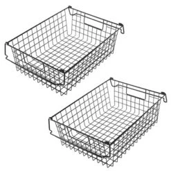 Set Of 2 Storage Bins - Basket Set For Toy, Kitchen, Closet, And Bathroom Storage - Large Shelf Organizers With Handles By Home-Complete (Black) 16 Set Of 2 Storage Bins - Basket Set For Toy, Kitchen, Closet, And Bathroom Storage - Large Shelf Organizers With Handles By Home-Complete (Black) -IRIS Storage Deals Store GUEST 322223c6 e4fc 4fed 87fa 128f1b44bd93