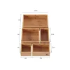 Drawer Organizer -5 Compartment Modular Natural Wood Bamboo Space Saver Tray Storage For Kitchen, Office, Bedroom And Bathroom By Hastings Home