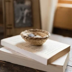 Woven Dish Basket Natural Corn Husk & Seagrass By Foreside Home & Garden