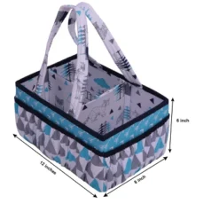 Bacati - Woodlands Aqua/Navy/Gray Boys Cotton Nursery Storage Caddy -IRIS Storage Deals Store GUEST 33b87f0f 0a6a 427f a4fc f32cdd7295c5