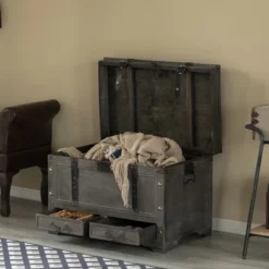 Vintiquewise Large Grey Storage Trunk Chest With Drawer Organizer And Handles For Easy Moving 7 Vintiquewise Large Grey Storage Trunk Chest With Drawer Organizer And Handles For Easy Moving -IRIS Storage Deals Store GUEST 34318b44 57e2 45df a6e3 76bb456222d7