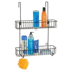MDesign Wide Metal Over Door Hanging Shower Caddy, 2 Hooks And Baskets -IRIS Storage Deals Store GUEST 347e0353 396f 4aa8 bf49 39b606dbd773
