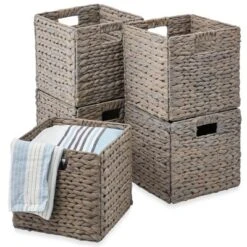 Best Choice Products 13x13in Hyacinth Storage Baskets, Set Of 5 Multipurpose Collapsible Organizers -IRIS Storage Deals Store GUEST 350eea64 a2d8 42e5 b9c6 32c46ecc2f5e