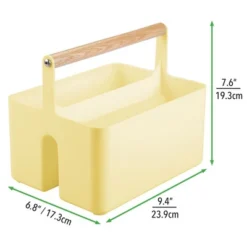 MDesign Plastic Portable Nursery Storage Caddy Tote With Wood Handle -IRIS Storage Deals Store GUEST 357155c5 2e4b 4e24 bae6 6a0aa61f7a00