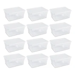 Sterilite 16 Qt Clear Plastic Secure Latching Storage Containers, 12 Pack & 6 Quart Lidded Storage Tote For Home And Office Organization, 24 Pack -IRIS Storage Deals Store GUEST 36321c09 0f71 477d 8bf9 f9eb8f36ed93