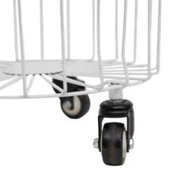White Metal Rolling Basket - Foreside Home & Garden 9 White Metal Rolling Basket - Foreside Home & Garden -IRIS Storage Deals Store GUEST 37483660 2b61 433b aa38 707f5966daa5