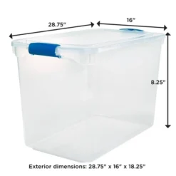 Homz 112 Quart Multipurpose Stackable Storage Container Tote Bins With Secure Latching Lids For Home And Office Organization, Clear (2 Pack) -IRIS Storage Deals Store GUEST 37a9470c 990a 404c 8b22 3f3bc581ed3e