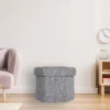 Vintiquewise Decorative Grey Foldable Hexagon Ottoman For Living Room, Bedroom, Dining, Playroom Or Office