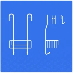 Bamodi 15" X 9" Shelf Hanging Stainless Steel Shower Caddy With Hooks - 2 Tier - Silver -IRIS Storage Deals Store GUEST 3826f47d 3449 4312 82aa d880dd84d86c