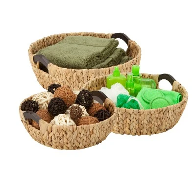 Honey-Can-Do 3pc Round Natural Baskets Wood 1 Honey-Can-Do 3pc Round Natural Baskets Wood