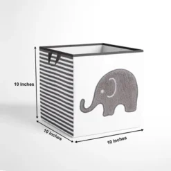 Bacati - Elephants White/Gray Fabric Storage Box/Tote Small 7 Bacati - Elephants White/Gray Fabric Storage Box/Tote Small -IRIS Storage Deals Store GUEST 389f31ad 5155 43b9 bc7b 7c29bccefac9