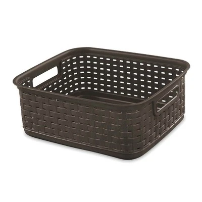 Sterilite Decorative Wicker-Style Short Weave Basket, Espresso 12726P06 (6 Pack) 3 Sterilite Decorative Wicker-Style Short Weave Basket, Espresso 12726P06 (6 Pack) - Image 3