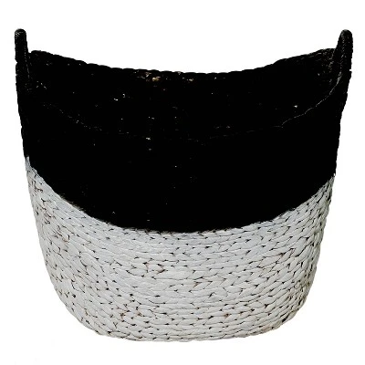 CosmoLiving By Cosmopolitan 19" X 22" X 17" Sea Grass Contemporary Storage Basket Black 2 CosmoLiving By Cosmopolitan 19" X 22" X 17" Sea Grass Contemporary Storage Basket Black - Image 2