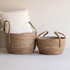 Set Of 2 Natural Woven Natural Seagrass Basket - Foreside Home & Garden 13 Set Of 2 Natural Woven Natural Seagrass Basket - Foreside Home & Garden -IRIS Storage Deals Store GUEST 3a65cde7 c8f4 404a aa92 c5e8644f031d