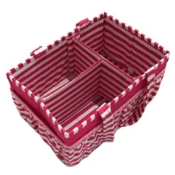 Bacati - Pin Stripes Fuschia Storage Caddy -IRIS Storage Deals Store GUEST 3a999ae2 20a7 4ebb 96bb 401c46b5adbe