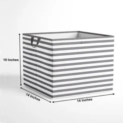 Bacati - Pin Stripes White/Gray Storage Box Large 7 Bacati - Pin Stripes White/Gray Storage Box Large -IRIS Storage Deals Store GUEST 3ae61304 942b 4686 b7de 368267abe083