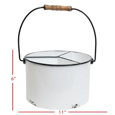 White Metal Caddy - Foreside Home & Garden 4 White Metal Caddy - Foreside Home & Garden - Image 4