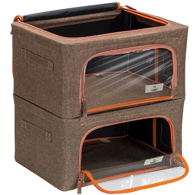 Sorbus Stackable And Foldable Storage Bin For Bedroom, Closet 2 Sorbus Stackable And Foldable Storage Bin For Bedroom, Closet - Image 2