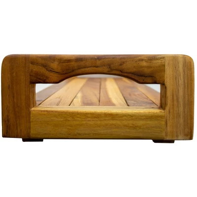 29"x5" Eleganto Teak Wood Bathtub Storage Caddy Natural - EcoDecors 3 29"x5" Eleganto Teak Wood Bathtub Storage Caddy Natural - EcoDecors - Image 3