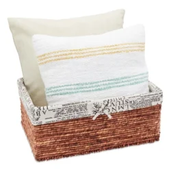 Set Of 5 Brown Woven Storage Nesting Baskets For Closet Organization, Bathroom Shelves, Pantry, Vanity, Bathroom, Small, Rectangular, 3 Sizes -IRIS Storage Deals Store GUEST 3cabe286 808d 4c78 b4f5 ff6d613cd482