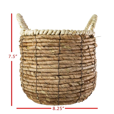 Wrapped Rim Basket Banana Leaf, Corn Husk & Metal - Foreside Home & Garden 5 Wrapped Rim Basket Banana Leaf, Corn Husk & Metal - Foreside Home & Garden - Image 5