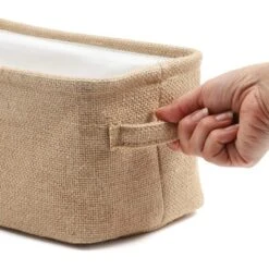 Juvale Brown Jute Fabric Storage Bin Basket Container Cubes Organizer With Handles Rectangular 16"x6"x5.25" -IRIS Storage Deals Store GUEST 3d8a8e6f ca3c 462d 92f5 ab33445b2345
