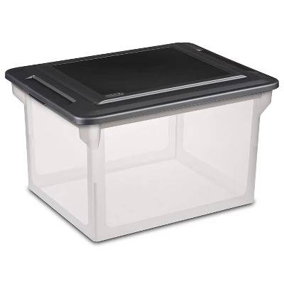 Sterilite 18689004 Versatile Clear Home Organizing Storage File Container Box With Black Secure Seal Lid For Letters And Legal Sized Folders (8 Pack) 1 Sterilite 18689004 Versatile Clear Home Organizing Storage File Container Box With Black Secure Seal Lid For Letters And Legal Sized Folders (8 Pack)