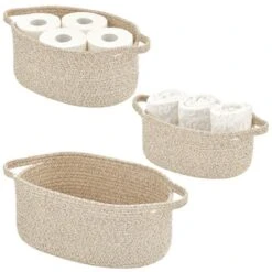 MDesign Casual Woven Cotton Rope Bathroom Basket With Handles, Set Of 3 17 MDesign Casual Woven Cotton Rope Bathroom Basket With Handles, Set Of 3 -IRIS Storage Deals Store GUEST 3e0bf761 0197 40e1 8727 eb2d8b4485d3