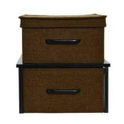 Household Essentials Stacking Storage Boxes With Laminate Top Black Oak -IRIS Storage Deals Store GUEST 3e2227e9 8e55 4b89 ab7d 27be15be33dc