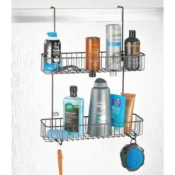 MDesign Wide Metal Over Door Hanging Shower Caddy, 2 Hooks And Baskets -IRIS Storage Deals Store GUEST 3fbfe49c 0843 4ea8 acac ee595a62d915