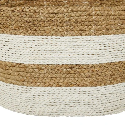 Set Of 3 Seagrass Storage Baskets Brown/White - Olivia & May 3 Set Of 3 Seagrass Storage Baskets Brown/White - Olivia & May - Image 3