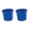 Homz 17-Gallon Plastic Multipurpose Utility Storage Bucket Tub With Strong Rope Handles For Indoor And Outdoor Use, Blue (4 Pack)
