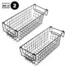 Set Of 2 Storage Bins - Basket Set For Toy, Kitchen, Closet, And Bathroom Storage - Small Shelf Organizers With Handles By Home-Complete (Black)