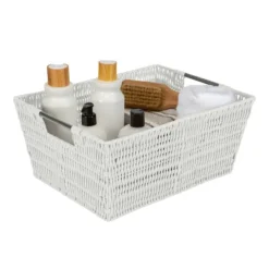 Simplify 3pc Rattan Tote Set With Sterling Silver Handles White -IRIS Storage Deals Store GUEST 4073de59 10ec 4c5f a730 a6af5e5723a9