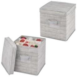 MDesign Square Gift-Wrap Or Ornament Storage Box, Handles, 2 Pack -IRIS Storage Deals Store GUEST 40f108c6 f607 420b a50f 5c775f22eb45