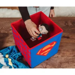Ukonic DC Comics Superman Logo Storage Bin Cube Organizer | 11 Inches -IRIS Storage Deals Store GUEST 4118882a e0cf 43ff b440 956e086ff5dd