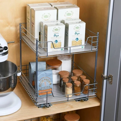 Household Essentials 15" 2-Tier Pantry Organizer Nickel 1 Household Essentials 15" 2-Tier Pantry Organizer Nickel