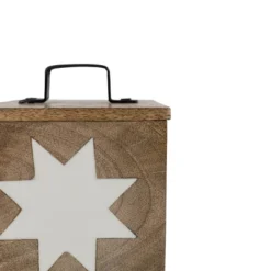 Barn Quilt Trinket Box With Lid Wood, Metal & White Resin By Foreside Home & Garden -IRIS Storage Deals Store GUEST 41852f28 f569 4708 9516 a97de4cc93e6